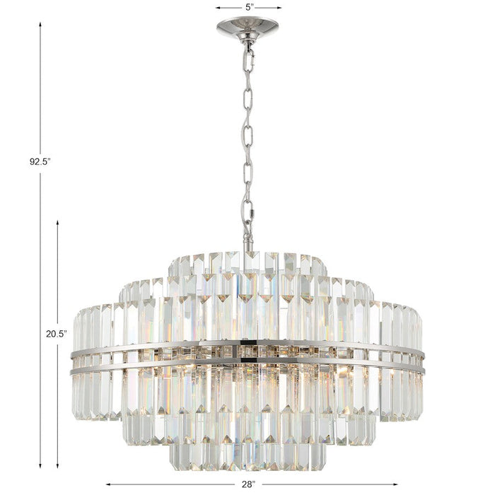 Crystorama Hayes Chandelier, Polished Nickel