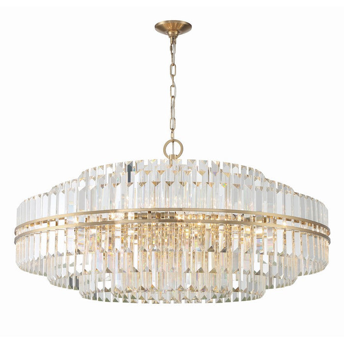 Crystorama Hayes Chandelier, Aged Brass