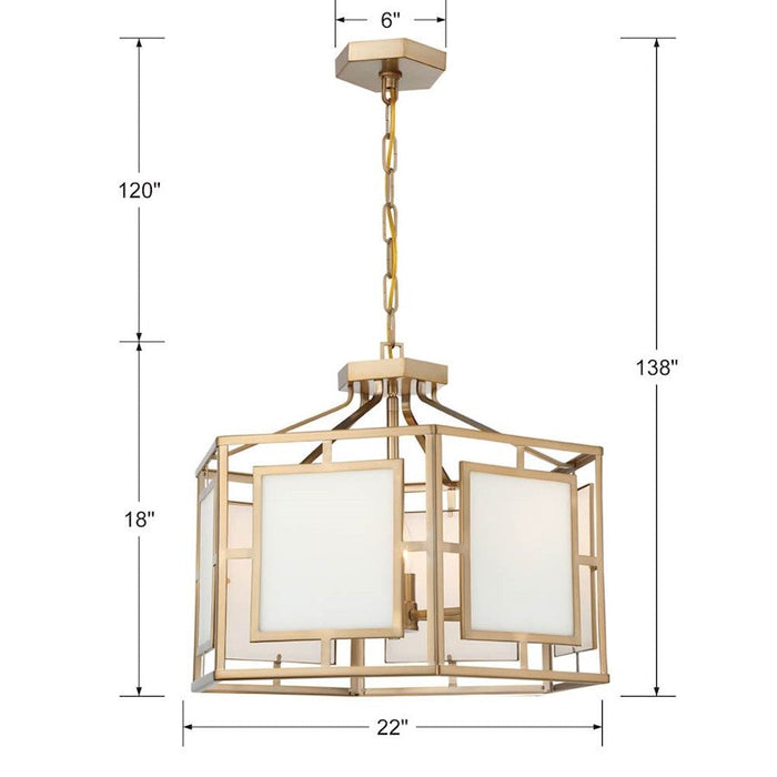 Crystorama Hillcrest 6 Light Chandelier, Vibrant Gold