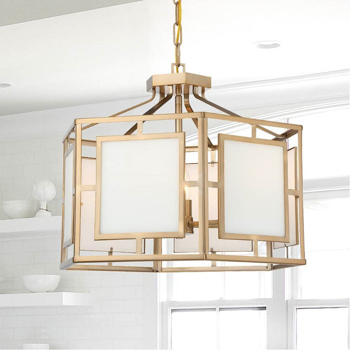 Crystorama Hillcrest 6 Light Chandelier, Vibrant Gold