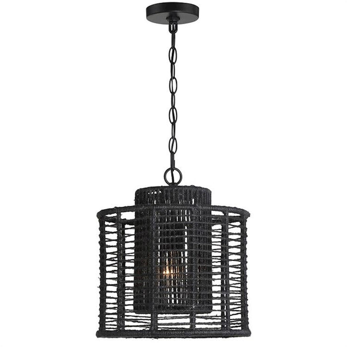 Crystorama Jayna 1 Light Pendant, Matte Black - JAY-A5001-MK