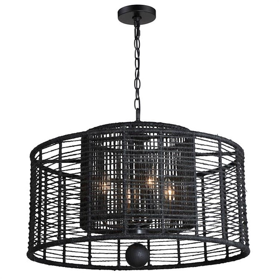 Crystorama Jayna 4 Light Chandelier, Matte Black - JAY-A5004-MK