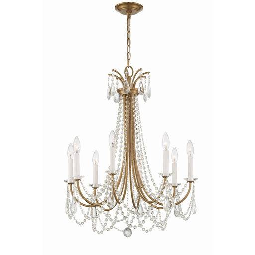 Crystorama Karrington 8 Light Chandelier, Aged Brass - KAR-90908-AG-CL-MWP