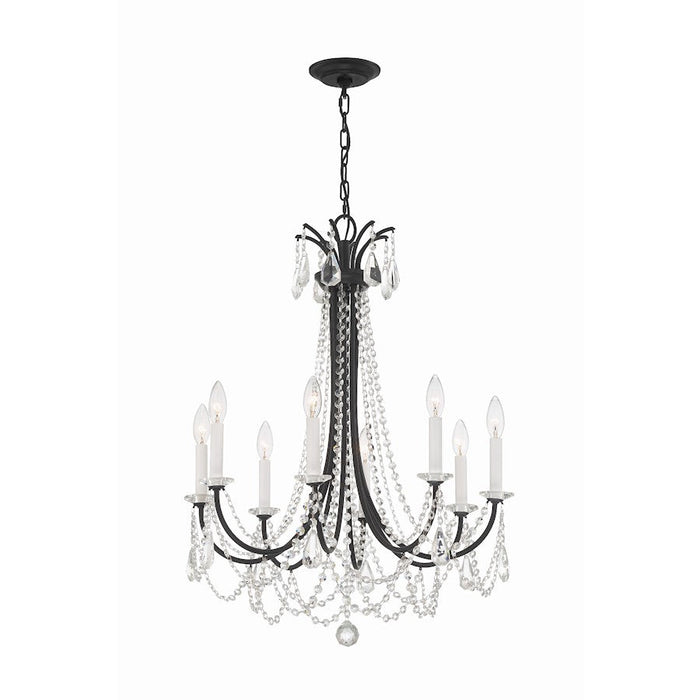 Crystorama Karrington 8 Light Chandelier, Matte Black - KAR-90908-MK-CL-MWP