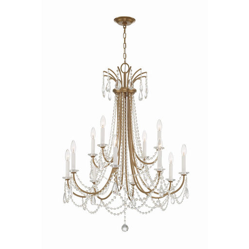 Crystorama Karrington 12 Light Chandelier, Aged Brass - KAR-90912-AG-CL-MWP