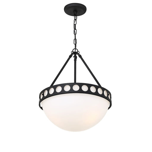Crystorama Kirby 3 Light Chandelier, Etched Opal
