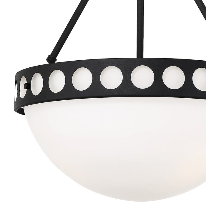 Crystorama Kirby 3 Light Chandelier, Etched Opal