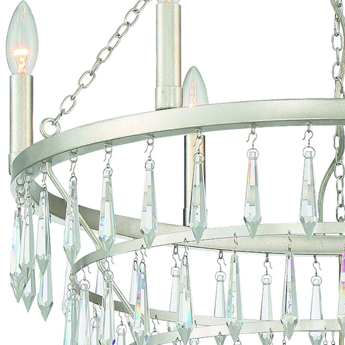 Crystorama Lucille Chandelier, Antique Silver