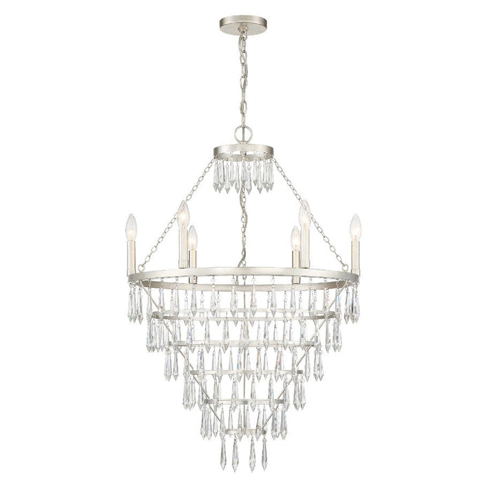 Crystorama Lucille Chandelier, Antique Silver