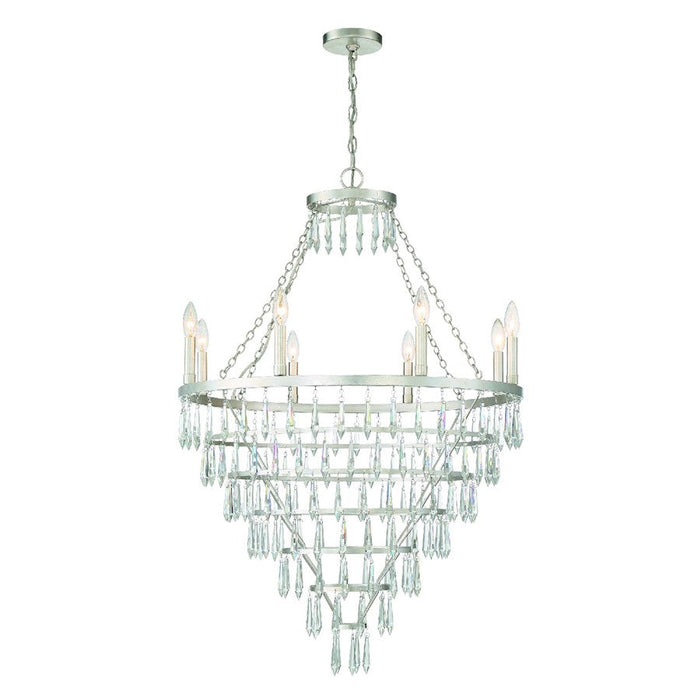 Crystorama Lucille Chandelier, Antique Silver