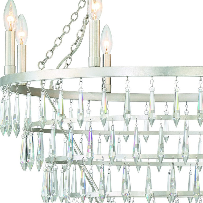 Crystorama Lucille Chandelier, Antique Silver