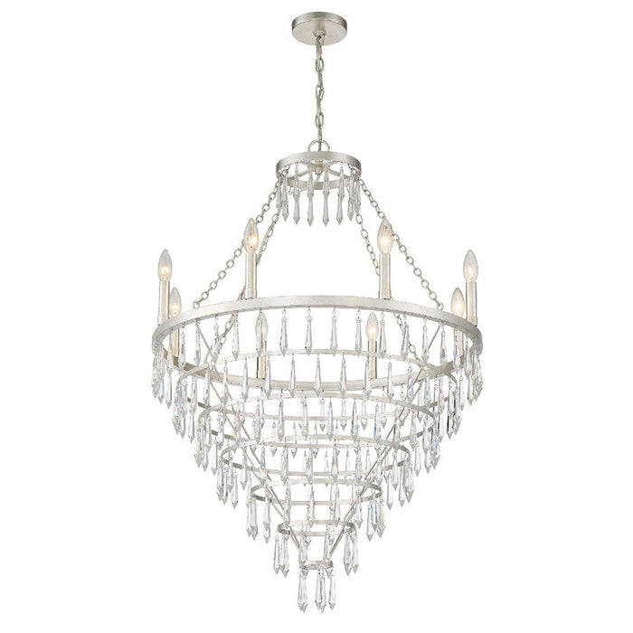 Crystorama Lucille Chandelier, Antique Silver