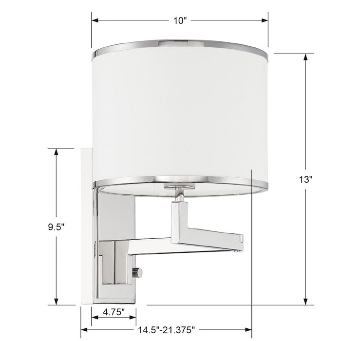 Crystorama Madison 1 Light Wall Mount