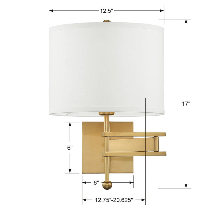 Crystorama Marshall 18" 1 Light Wall Mount