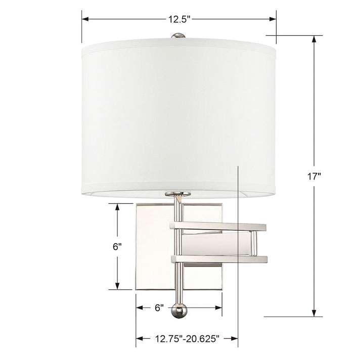 Crystorama Marshall 18" 1 Light Wall Mount