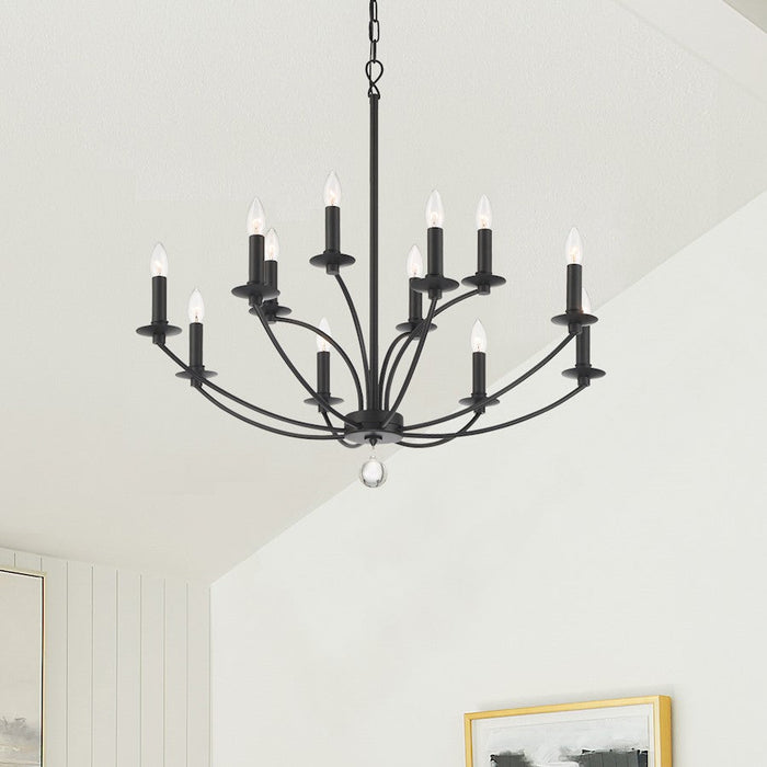 Crystorama Mila Chandelier, Black