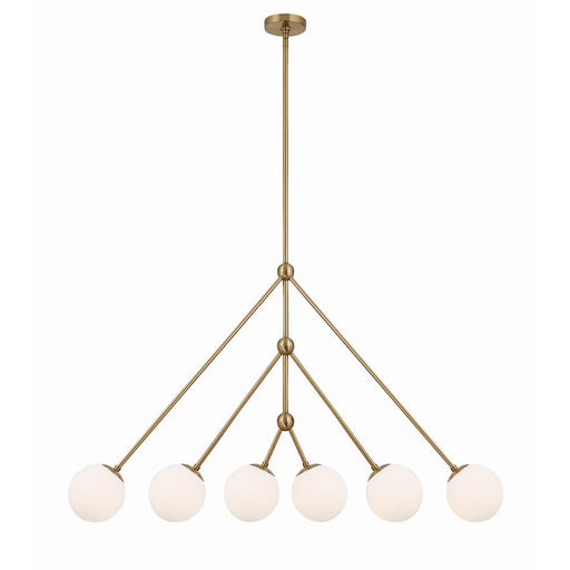 Crystorama Omni 6 Light Chandelier, Aged Brass - OMN-3006-AG