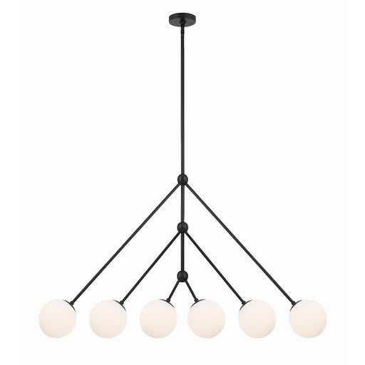 Crystorama Omni 6 Light Chandelier, Matte Black - OMN-3006-MK