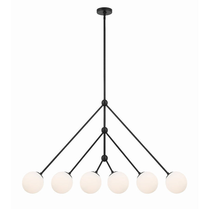 Crystorama Omni 6 Light Chandelier, Matte Black - OMN-3006-MK