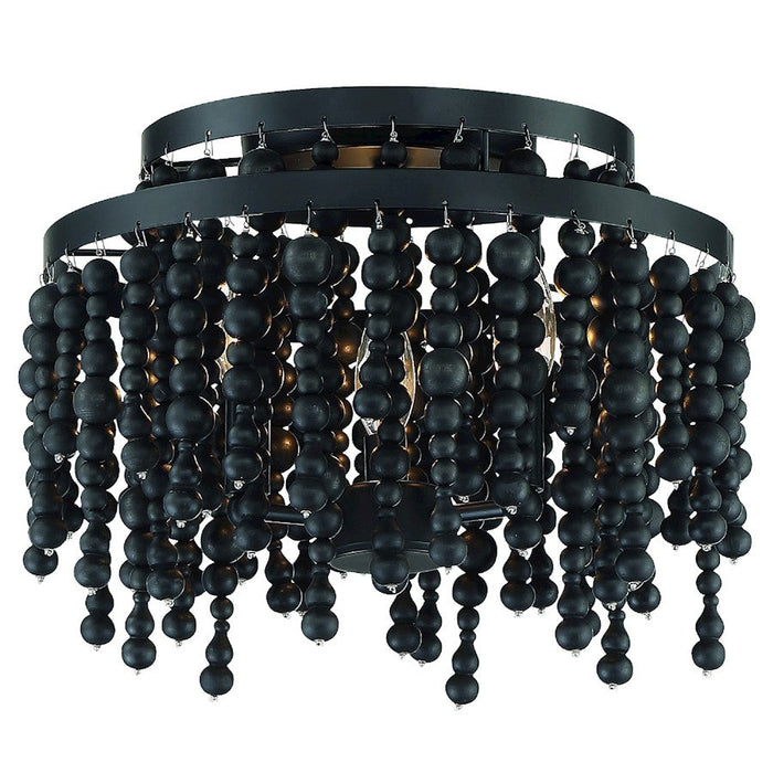 Crystorama Poppy 3 Light Ceiling Mount, Matte Black - POP-A5073-MK