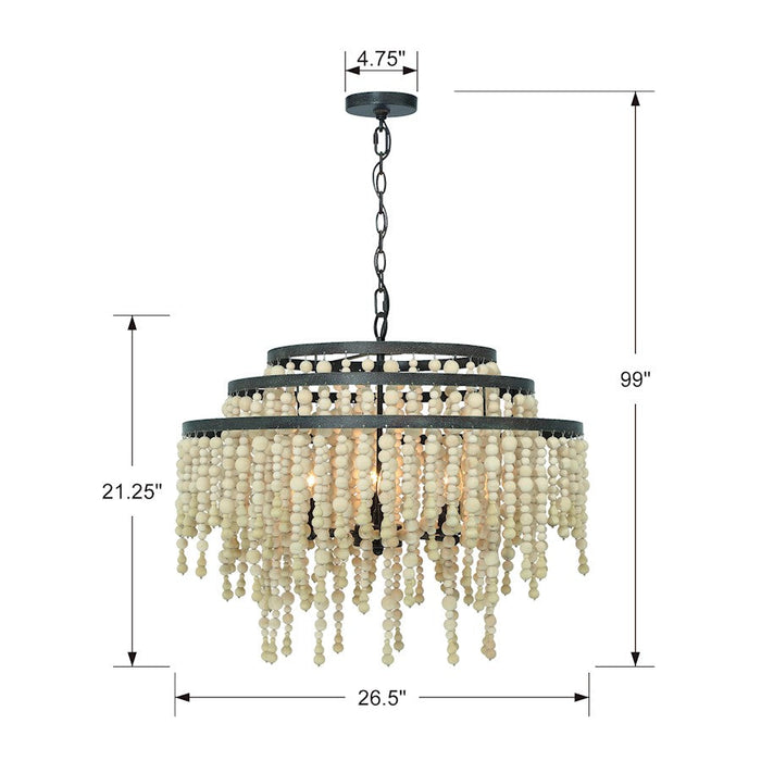 Crystorama Poppy 6 Light Chandelier