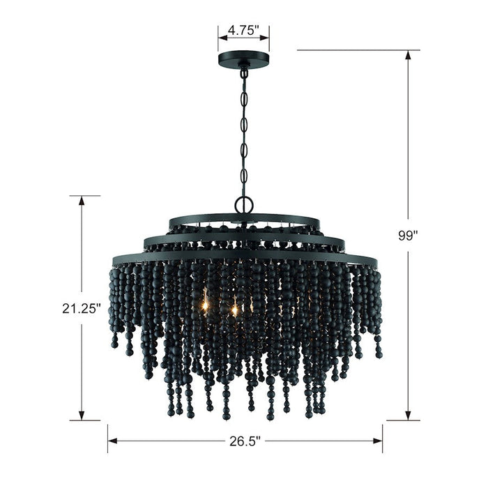 Crystorama Poppy 6 Light Chandelier