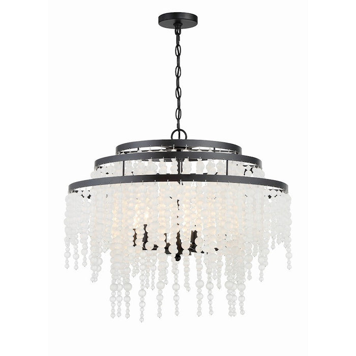 Crystorama Poppy 6 Light Chandelier, Matte Black - POP-A5076-MK-FR