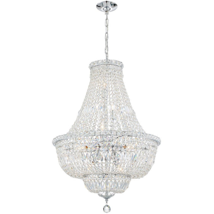 Crystorama Roslyn 9 Light Chandelier, Chrome