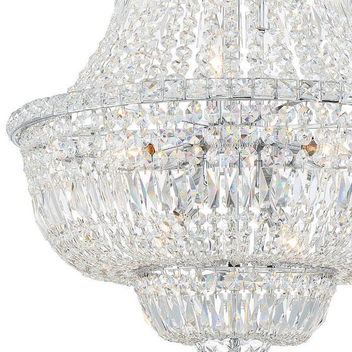 Crystorama Roslyn 9 Light Chandelier, Chrome