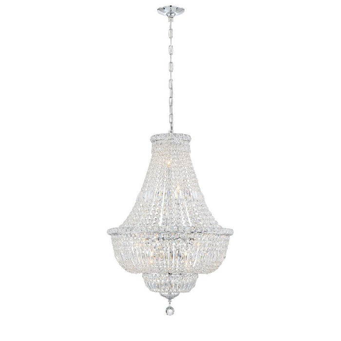 Crystorama Roslyn 9 Light Chandelier, Chrome