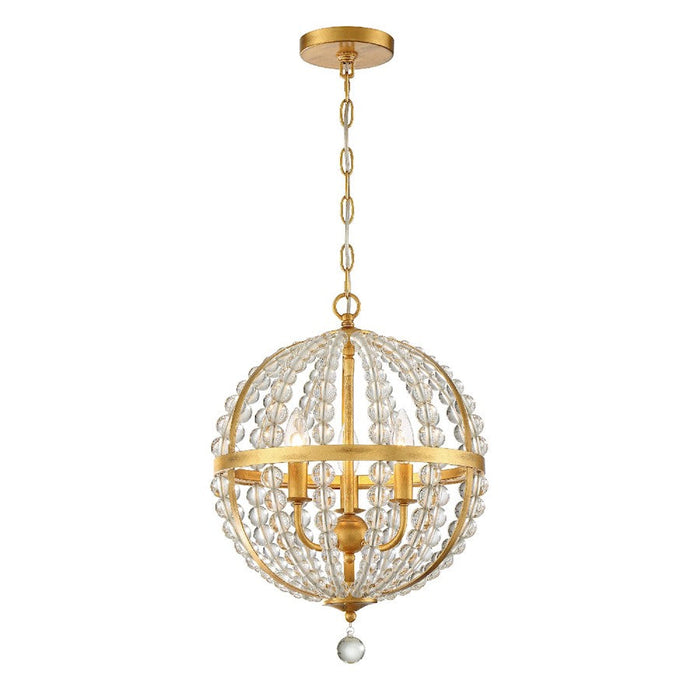 Crystorama Roxy Chandelier, Antique Gold