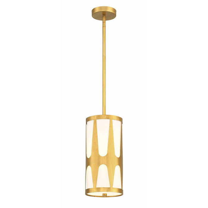 Crystorama Royston 1 Light Pendant, Antique Gold/White - ROY-801-GA