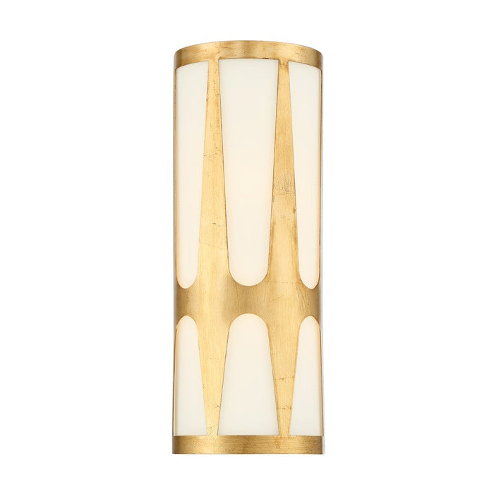 Crystorama Royston 2 Light Wall Sconce, Antique Gold/White - ROY-802-GA