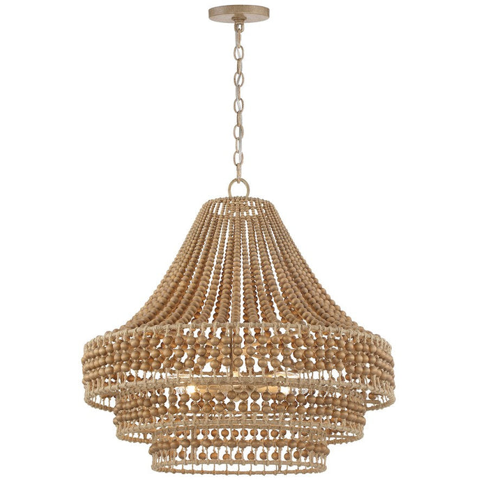 Crystorama Silas 6 Light Chandelier, Burnished Silver