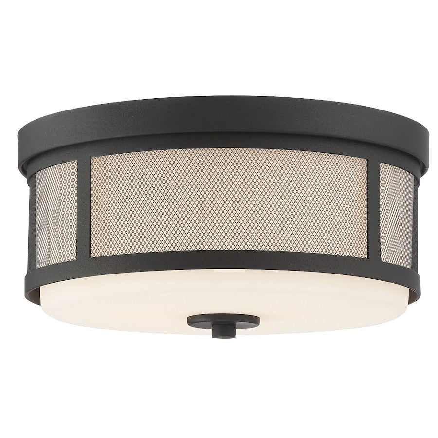 Crystorama Trevor 6.37" 2 Light Ceiling Mount, Black Forged - TRV-A3802-BF