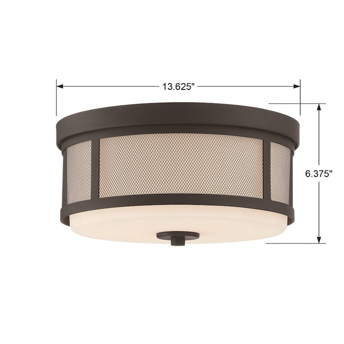 Crystorama Trevor 6.37" 2 Light Ceiling Mount