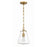 Crystorama Voss 1 Light 11" Mini Pendant, Luxe Gold/Clear Glass