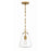 Crystorama Voss 1 Light 11" Mini Pendant, Luxe Gold/Clear Glass