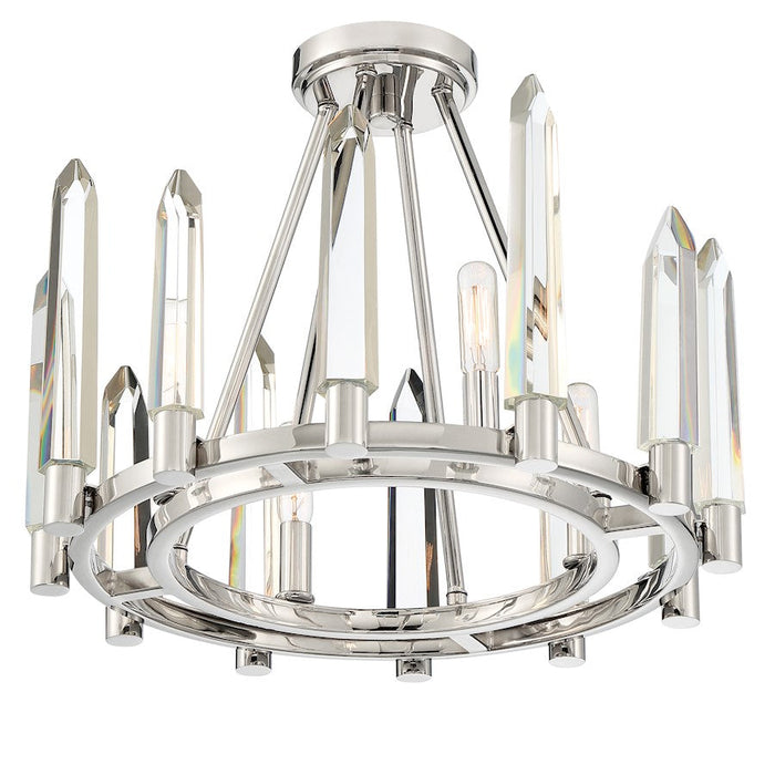 Crystorama Watson 4 Light Ceiling Mount, Polished Nickel