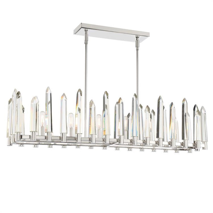 Crystorama Watson 6 Light Chandelier, Polished Nickel - WAT-B2006-PN