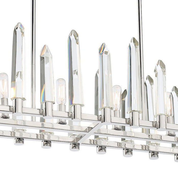 Crystorama Watson Chandelier, Polished Nickel