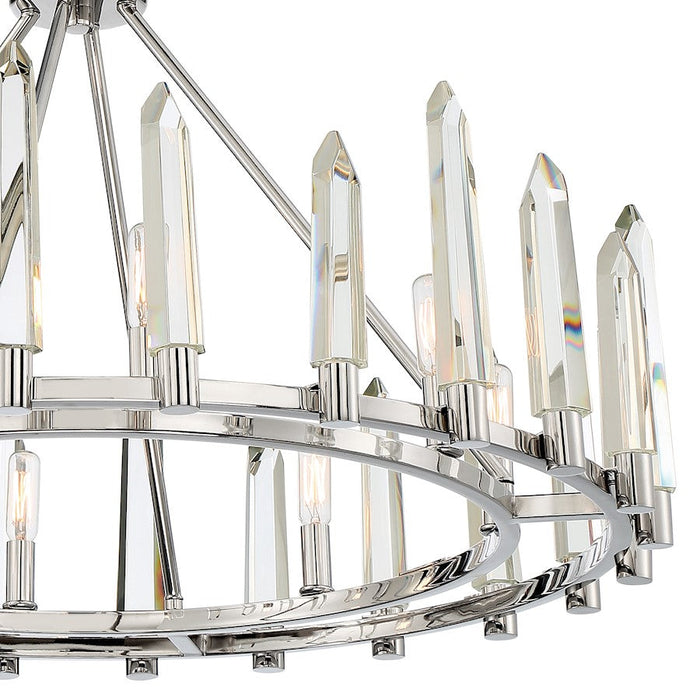 Crystorama Watson Chandelier, Polished Nickel