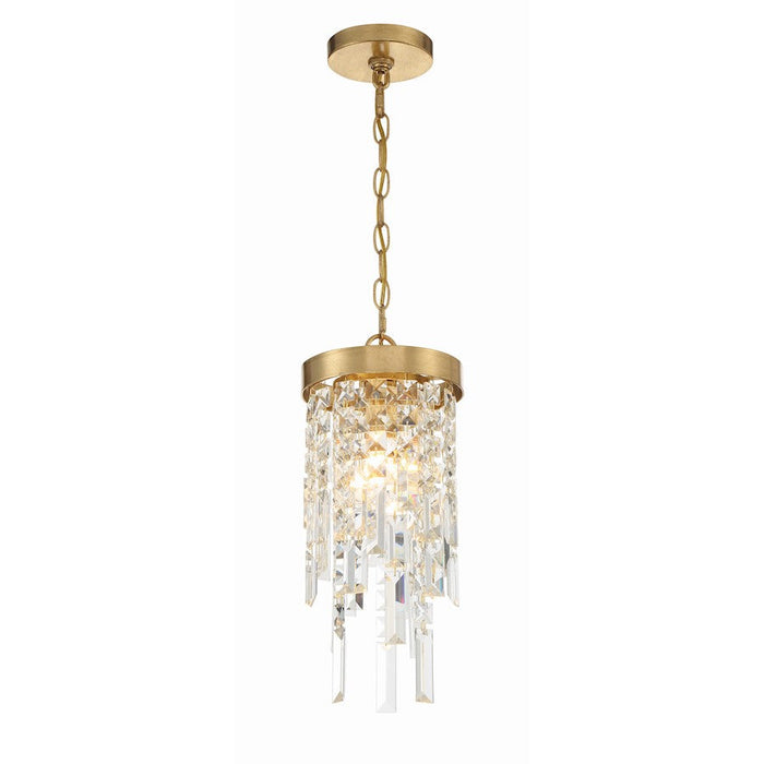 Crystorama Winfield 1 Light Pendant, Antique Gold