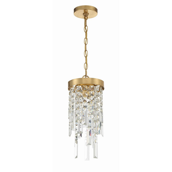 Crystorama Winfield 1 Light Pendant, Antique Gold