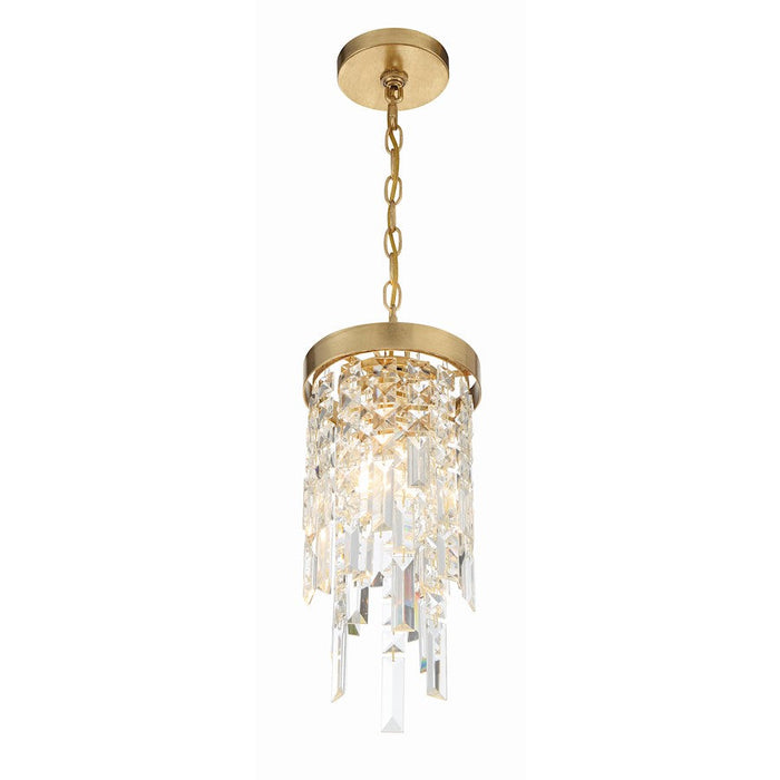 Crystorama Winfield 1 Light Pendant, Antique Gold