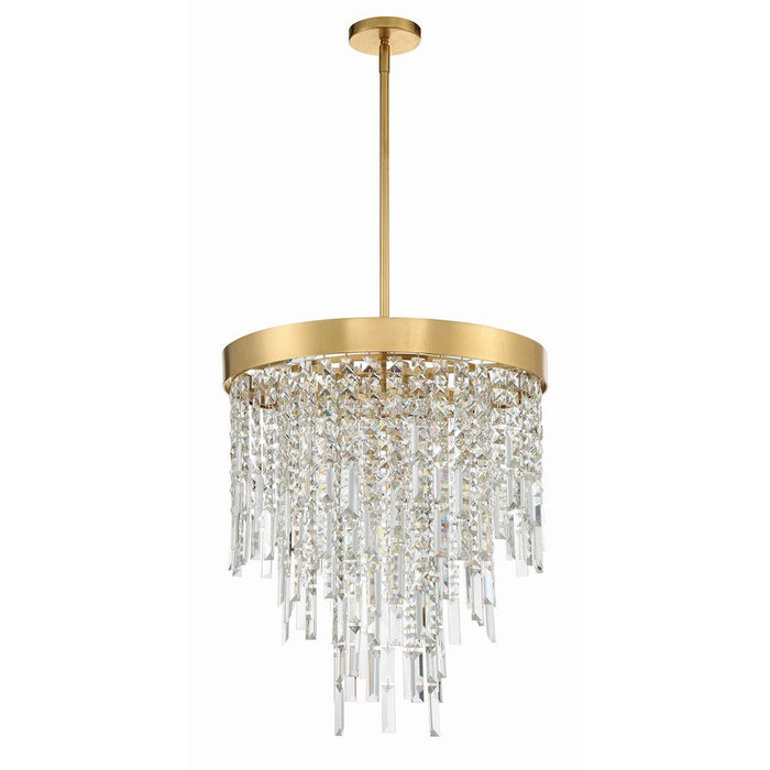 Crystorama Winfield 5 Light Chandelier, Antique Gold