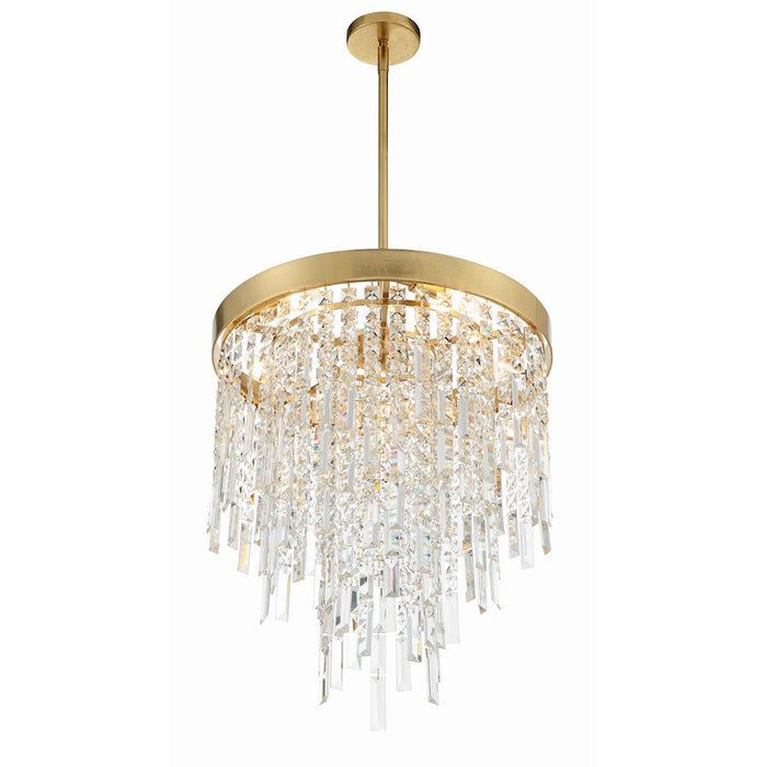 Crystorama Winfield 5 Light Chandelier, Antique Gold