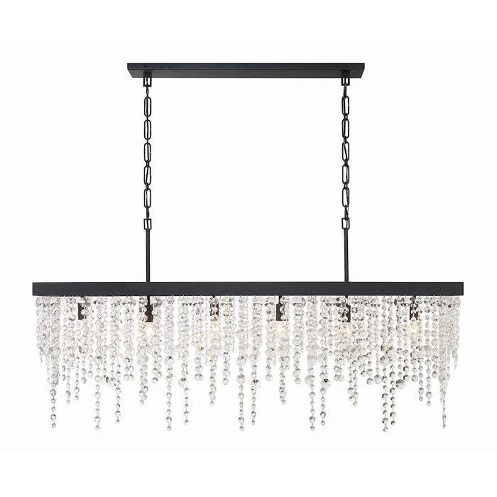 Crystorama Winham 6 Light 49" Chandelier, Black Forged - WIN-617-BF-CL-MWP