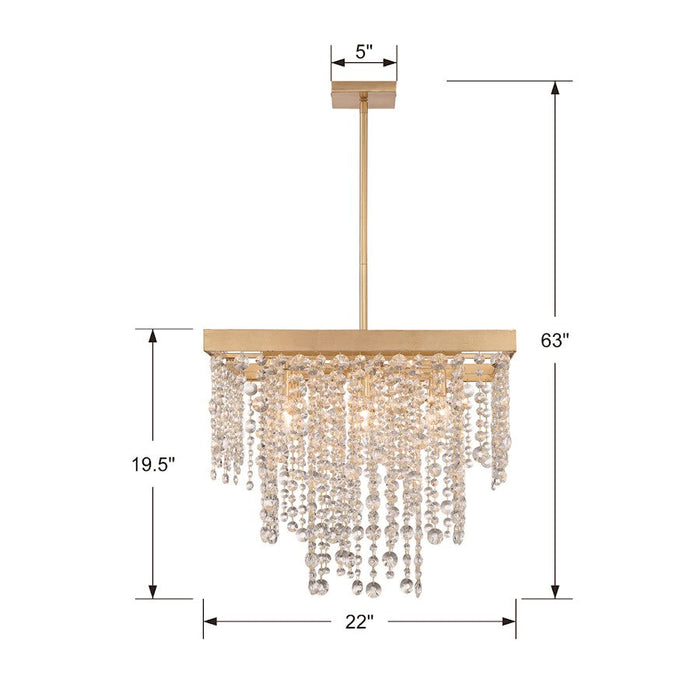 Crystorama Winham Chandelier, Antique Gold