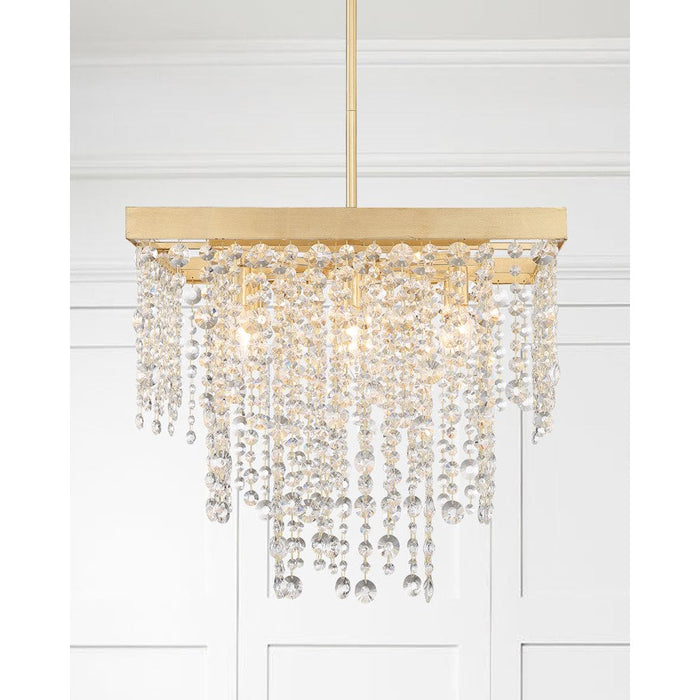 Crystorama Winham Chandelier, Antique Gold